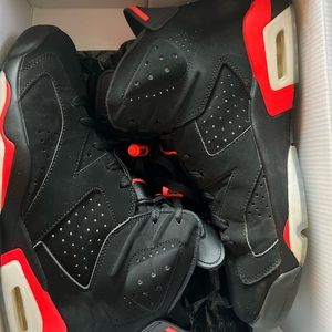 Air Jordan 6 retro infrared black red leisure culture basket ball shoes size 12
